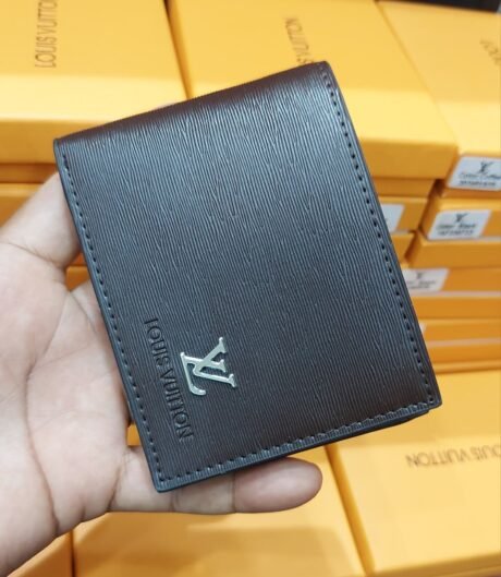 LV style black wallet
