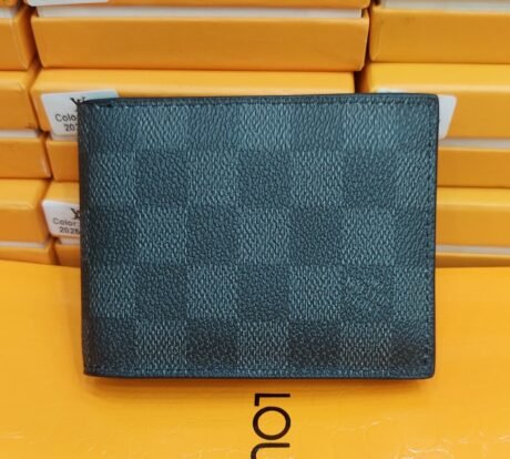 LV style black wallet