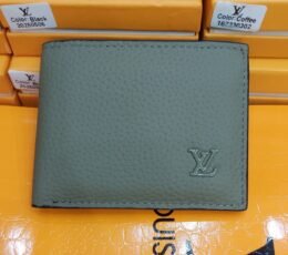 LV style green wallet