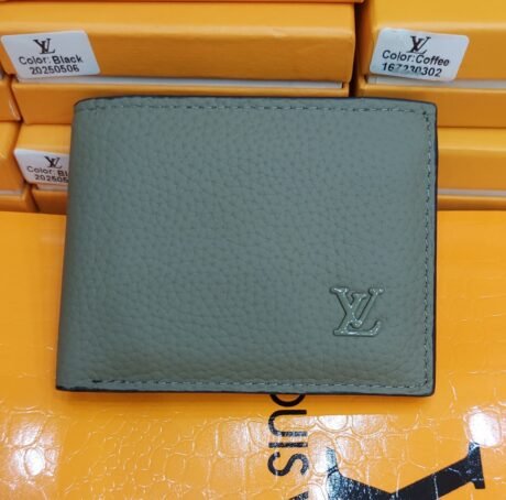 LV style green wallet