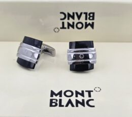 Montblanc Montblanc Barrel Design Cufflinks – Black & Silver Luxury Designer Cufflinks for Men