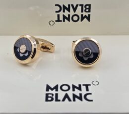 Montblanc Montblanc Half-Moon Gold Cufflinks – Black & Gold Luxury Designer Cufflinks for Men