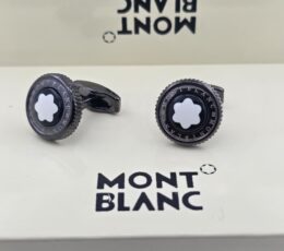 Montblanc Montblanc Star Emblem Gear Edge Cufflinks – Black & Silver Luxury Designer Cufflinks for Men