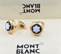 Montblanc Montblanc Star Emblem Gold Cufflinks – Black & Gold Luxury Designer Cufflinks for Men