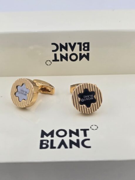 Montblanc Montblanc Star Emblem Textured Gold Cufflinks