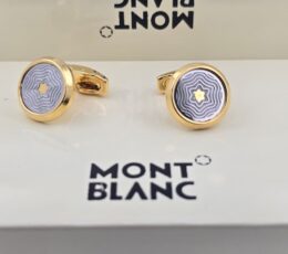 Montblanc Montblanc Wave Pattern Star Cufflinks – Gold & Silver Luxury Designer Cufflinks for Men