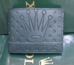 Rolex Style Green Wallet – Embossed Crown Design