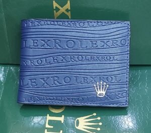Rolex style blue wallet
