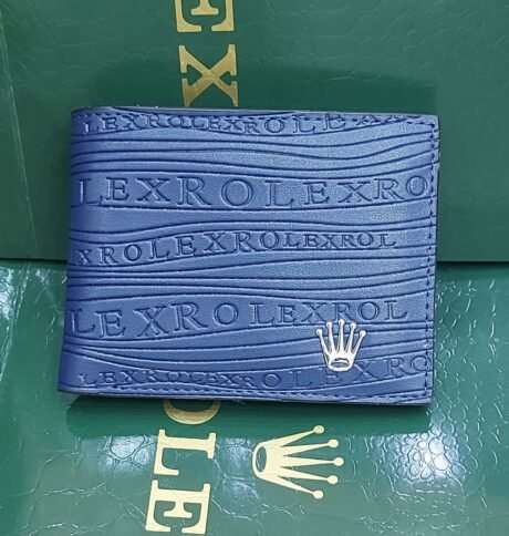 Rolex style blue wallet