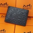 Hermes style black wallet