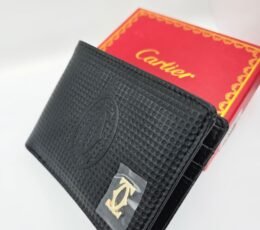 Cartier Black Textured Leather Wallet For Men