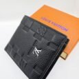Louis Vuitton Embossed Black Leather Wallet