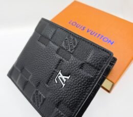 Louis Vuitton Embossed Black Leather Wallet