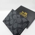Coach Signature Pattern Wallet Black