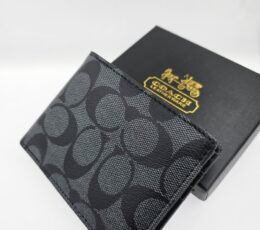 Coach Signature Pattern Wallet Black