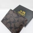 Coach Men's Compact Billfold Signature Canvas Wallet