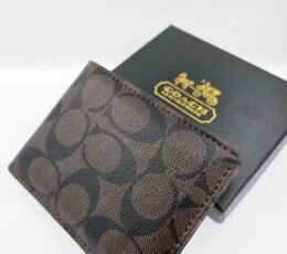 Coach Men's Compact Billfold Signature Canvas Wallet