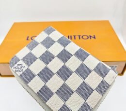 Louis Vuitton Zippy Coin Purse Damier Azur White Navy