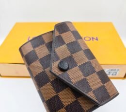 Louis Vuitton Victorine Wallet Damier Ebene Black Snap