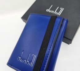 Dunhill Cadogan Slim Cardholder Blue Leather Elastic