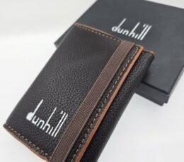Dunhill Dark Brown Pebbled Leather Magic Wallet