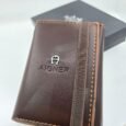 Aigner Chestnut Brown Smooth Leather Magic Wallet