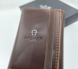 Aigner Chestnut Brown Smooth Leather Magic Wallet