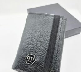 Philipp Plein Jet Black Leather Magic Wallet