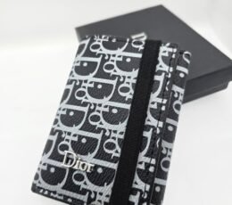 Dior Oblique Monogram Black Grey Magic Wallet