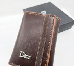 Dark Brown Embossed Elastic Wallet