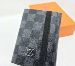 Charcoal Check Elastic Wallet