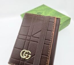 Chocolate Grid Elastic Wallet
