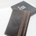 Black Crest Embossed Elastic Wallet