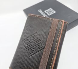 Black Crest Embossed Elastic Wallet