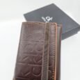 Walnut Lettermark Elastic Wallet