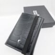 Jet Black Croc Panel Wallet