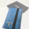 Ocean Blue Textured Elastic Wallet