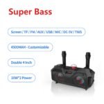2 Wireless Microphones Bluetooth Party Speaker – High Power Portable Bass System with RGB Lights & Disco Ball - Image 2