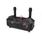 2 Wireless Microphones Bluetooth Party Speaker – High Power Portable Bass System with RGB Lights & Disco Ball - Image 4