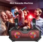 2 Wireless Microphones Bluetooth Party Speaker – High Power Portable Bass System with RGB Lights & Disco Ball - Image 8