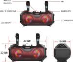 2 Wireless Microphones Bluetooth Party Speaker – High Power Portable Bass System with RGB Lights & Disco Ball - Image 7