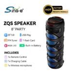 Portable Bluetooth Party Speaker with Wireless Mic & RGB Lights - Image 3