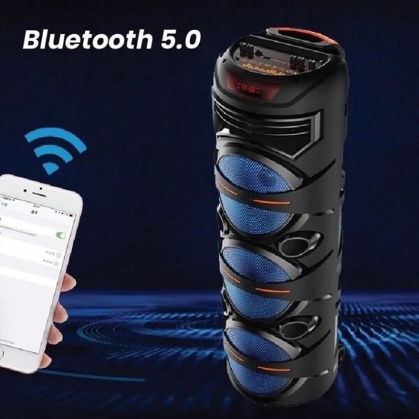 Portable Bluetooth Party Speaker with Wireless Mic & RGB Lights - Image 4