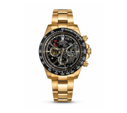 Rolex Gold Skeleton with Carbon Fiber Dial Automatic