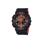 G-Shock Resin Sports Watch - Orange Dial Hands - GA-100BR-1A