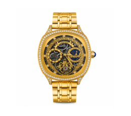 Cartier Premium Skeleton Mechanical Watch with Crystal Bezel