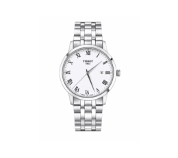 Tissot Inspired Classic Silver-Tone Quartz Wristwatch - Stainless Steel Link Bracelet