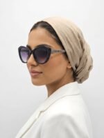 Chanel Cat-Eye Black Glitter Trim Frame Gradient Lens Sunglasses
