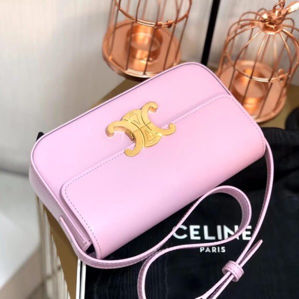 Celine Triomphe Lilac Pink Leather Women's Shoulder Bag - Image 7
