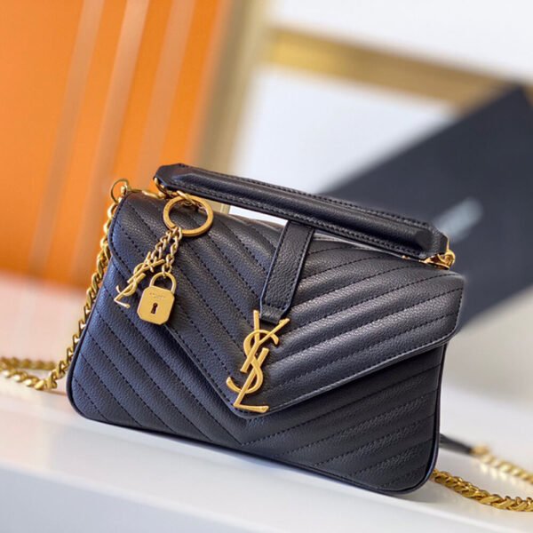 Saint Laurent College quilted-leather satchel bag - Image 3